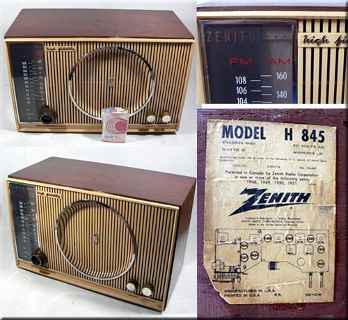 ZENITH MODEL H-845 AM/FM 2BAND RADIO