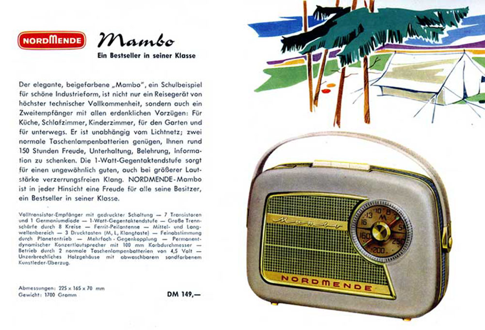  NORD MENDE mambo MW/LW 2BAND RADIO